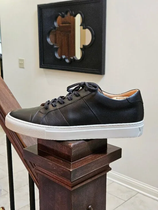 GREATS Men's Royale Leather Sneakers, Black, Sz 13 - Picture 9 of 16